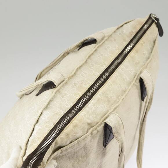 GUCCI GG Canvas Tote Bag Beige Silver - Picture 8 of 16